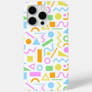 80s Style Shape Pattern Color on White iPhone 15 Pro Max Case