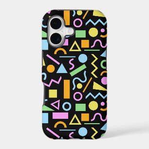 80s Style Shape Pattern Colour on Black