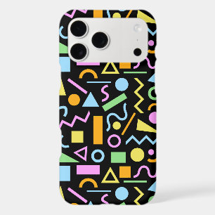 80s Style Shape Pattern Colour on Black