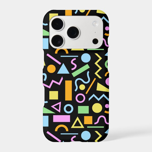 80s Style Shape Pattern Colour on Black (Back)