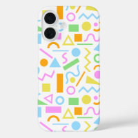 80s Style Shape Pattern Colour on White