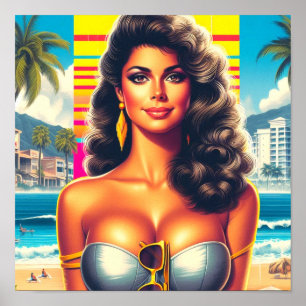 80s Summer Girl Poster