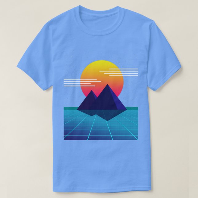 80s Sunset Nostalgic Computer Graphic T-Shirt (Design Front)