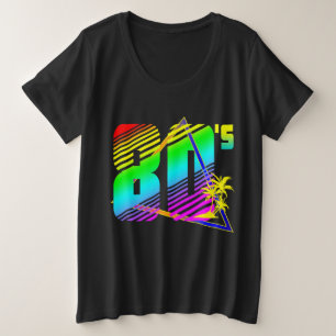 80's sunset palm trees  plus size T-Shirt