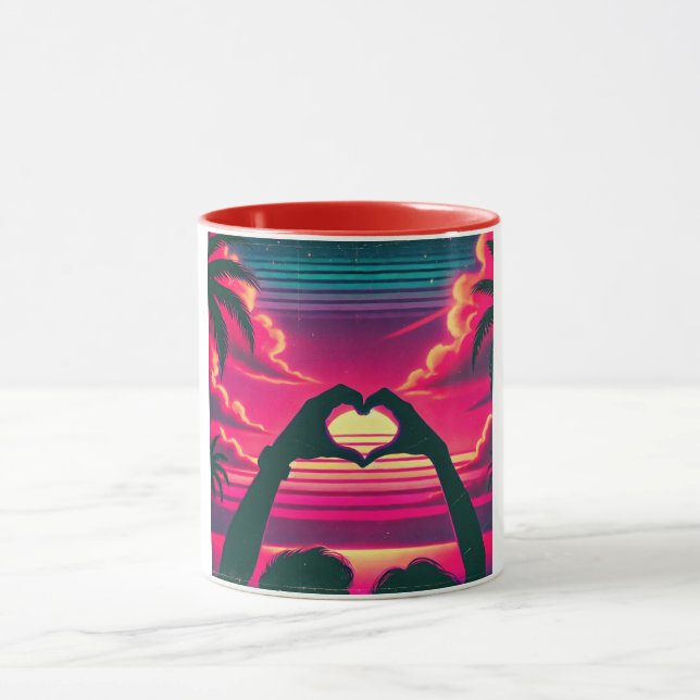80s Sunset Romantic Love Mug (Center)
