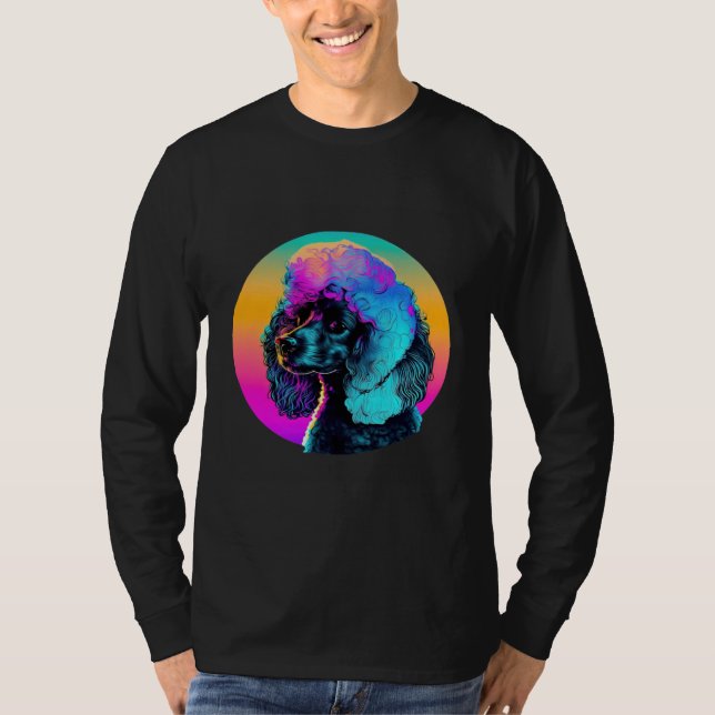 80s Synthwave and Poodle Aesthetic T-Shirt (Front)
