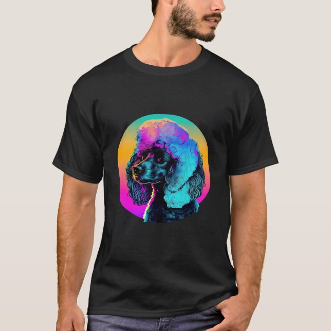 80s Synthwave and Poodle Aesthetic T-Shirt (Front)
