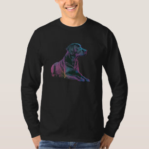 80s Synthwave Black Labrador with a Retro Aestheti T-Shirt