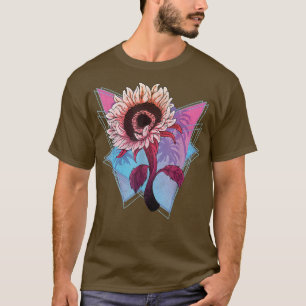 80s Synthwave Hippie Flower Blossoms Garden Sunflo T-Shirt