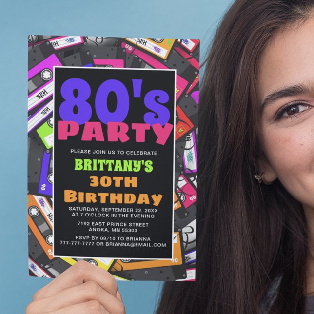 80's Themed Birthday Invitation (Creator Uploaded)
