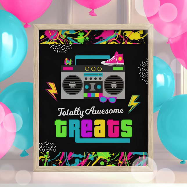 80s Totally Awesome Treats Party Sign Birthday (Creator Uploaded)