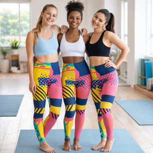 80s Trend Colourful  Leggings