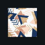 80s Trendy Abstract | Navy and Rose Gold Pattern Canvas Print<br><div class="desc">#abstractart Feminine and sophisticated modern contemporary geometric abstract pop-art in a sophisticated navy blue, blush pink, and a copper rose gold faux metallic glitter palette celebrating the 1990s and 1980s with totally awesome retro graphics. The random Memphis-style of the 80s and 90s included seamless patterns of zigzags and triangle shapes...</div>