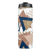 80s Trendy Abstract | Navy and Rose Gold Pattern