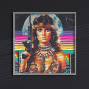 80s Vhs Action Woman Poster