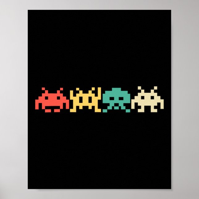 80s Video Game Vintage Retro Arcade 1  Poster (Front)