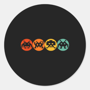 80s Video Game Vintage Retro Arcade Classic Round Sticker