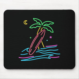 80s vintage surf retro style miami surfer beach mouse pad