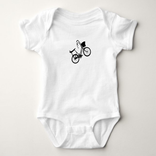 80's Wheelie (Black)  Baby Bodysuit (Front)