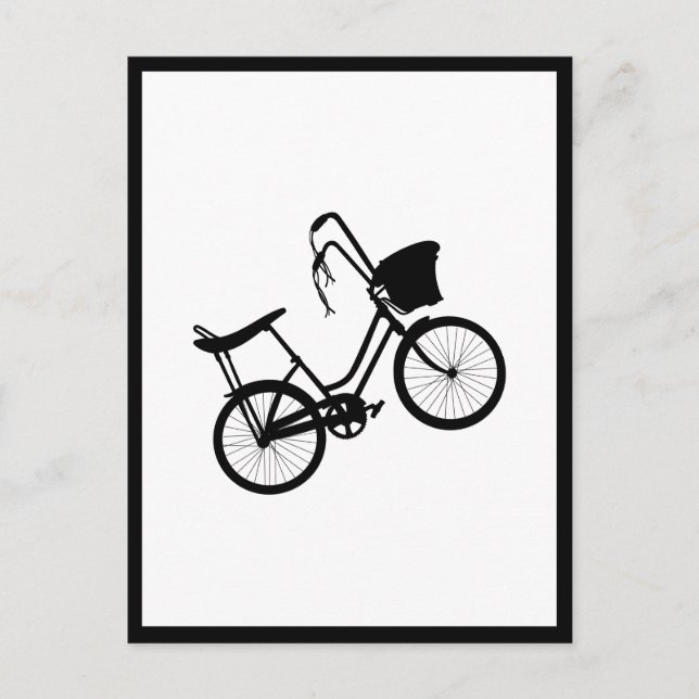 80's Wheelie (Black) Folded Greeting Card (Front)