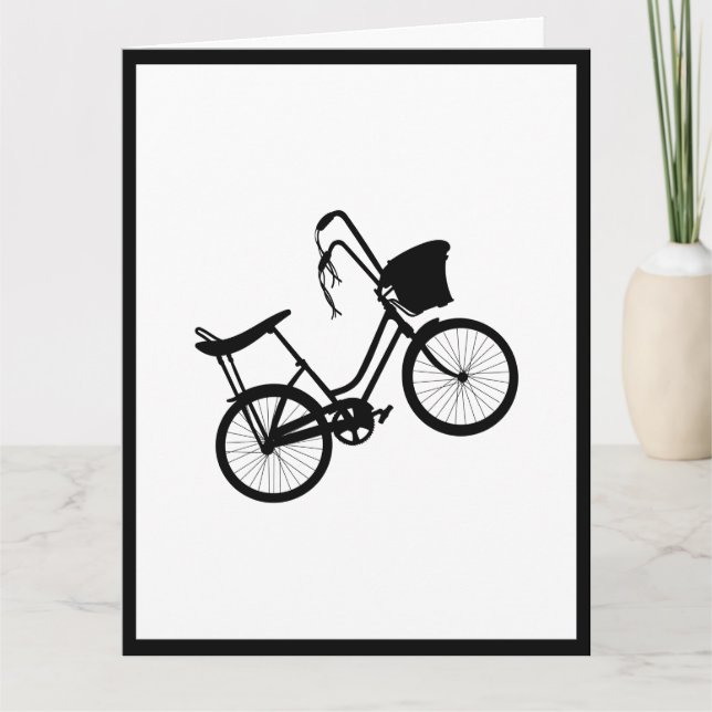 80's Wheelie (Black) Folded Greeting Card (Front)