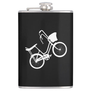 80's Wheelie (White) Hip Flask
