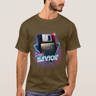 80s World Saviour Retro Wave Floppy Disc Computer  T-Shirt