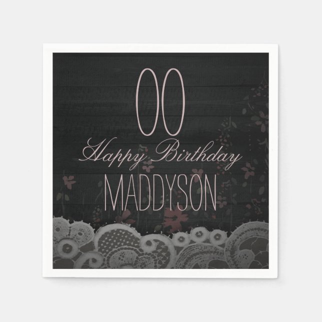 80th 85th 90th 91st 92nd 97th 98th 99th Birthday Napkin (Front)