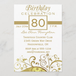 80th - 89th Birthday Party Invitations