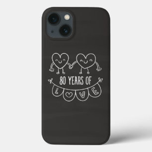 80th Anniversary Gift Chalk Hearts iPhone 13 Case