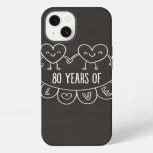 80th Anniversary Gift Chalk Hearts iPhone 13 Case
