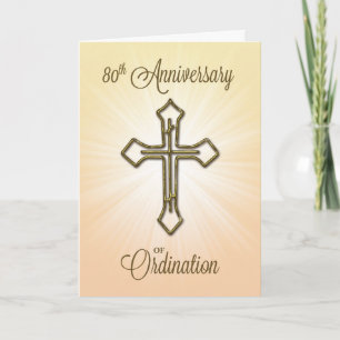 80th Anniversary of Ordination, Gold Cross on Star Card