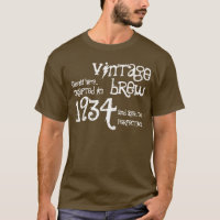 80th Birthday 1934 or Any Year Vintage Brown White