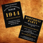 80th Birthday 1944 Black Gold Personalised For Him Flyer<br><div class="desc">Elegant Black and Gold 80th Birthday Invitation - Create Your Own Personalised Design. Setting the stage for a remarkable celebration starts with the perfect invitation. Our elegant black and gold 80th birthday invitation is the perfect choice for this milestone event. Bathed in black for a touch of sophistication and adorned...</div>