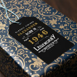 80th Birthday 1946 Add Name Legend Black Gold Gift Tags<br><div class="desc">Celebrate a special milestone with this 80th birthday born 1946 Legendary Black Gold gift tags. Printed with a classic design in black, and gold, this gift tag is perfect addition for presents, cards, and other special tokens for the big day. Add your loved one's name to the tag for an...</div>