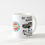 80th Birthday 80 Personalized Funny Vintage Car Coffee Mug<br><div class="desc">A personalized 80th birthday gift mug for that special person. This 80th mug is a vintage retro style print in black and grey of an old classic car complete with a cheeky fun message. So if you want to help an 80 year old who is seventy and fabulous celebrate at...</div>