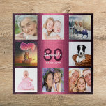 80th birthday 80 photo collage woman purple<br><div class="desc">A gift for a woman's 80th birthday,  celebrating her life with a collage of 8 of your photos.  Templates for a name,  age 80 and a date.  Date of birth or the date of the anniversary.  Dark purple and white colored letters. Girly and feminine purple gradient background color.</div>