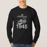 80th Birthday 80 Year Old Born in May 1945 Vintage T-Shirt<br><div class="desc">80th Birthday 80 Year Old Born in May 1945 Vintage</div>