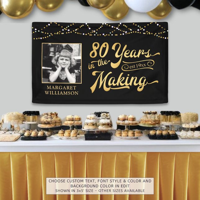 80th Birthday 80 YEARS IN THE MAKING Lights Banner (Creator Uploaded)