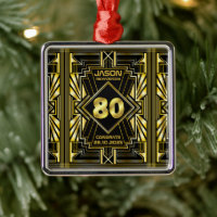 80th Birthday Art Deco Gold Black Great Gatsby
