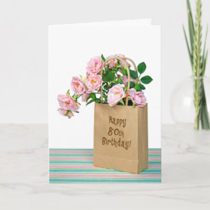 80th Birthday Bag Card