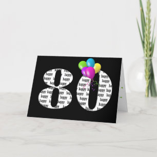 80th birthday balloon bouquet card
