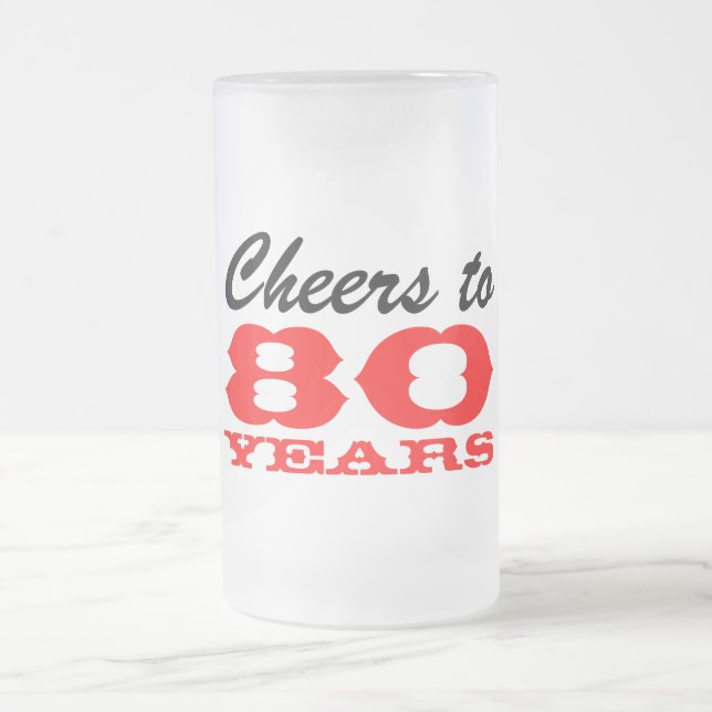 80th Birthday Beer Glass | Gift Mug for men (Center)