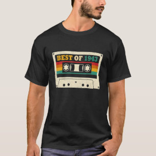 80th Birthday  Best Of 1943 Cassette Tape 80 Year  T-Shirt