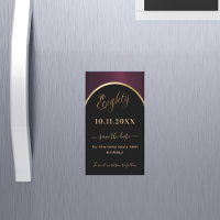 80th birthday black burgundy Save the Date magnet
