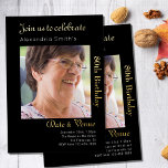 80th Birthday Black Gold<br><div class="desc">Celebrate a special milestone in style with these personalised 80th birthday invitations. These custom party invites feature a luxurious black and gold foil design with a place to add a special photo of the guest of honour. With a sleek and sophisticated look, these invitations are perfect for commemorating a milestone...</div>