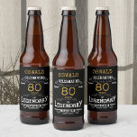 80th Birthday Black Gold  Legendary Funny Beer Bottle Label<br><div class="desc">A personalised elegant 80th birthday beer bottle label that is easy to customise for that special birthday party occasion.</div>