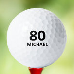 80th Birthday Black Script Personalised Name Golf Balls<br><div class="desc">80th Birthday Black Script Personalised Name features the age with the persons name below. Personalise by editing the text in the text boxes provided.  Perfect for a golfer or sports lover for their eightieth birthday. Designed by ©Evco Studio www.zazzle.com/store/evcostudio</div>
