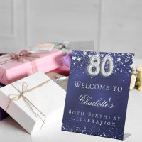 80th Birthday blue silver stars welcome party