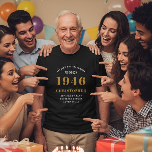 80th Birthday Born 1941 Black Add Your Name Love T-Shirt